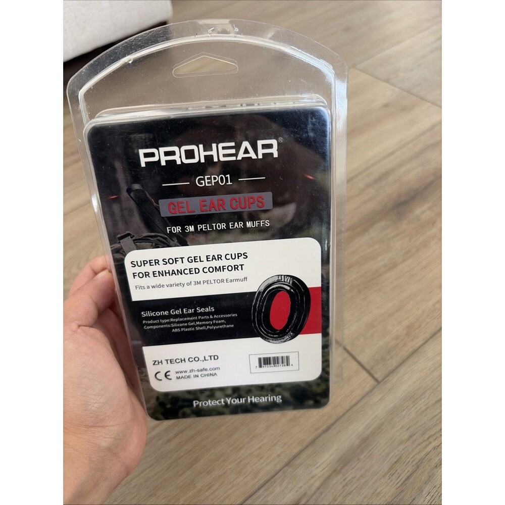 Prohear GEP01 Gel Ear Cups for 3M PELTOR Ear Muffs, Free Shipping